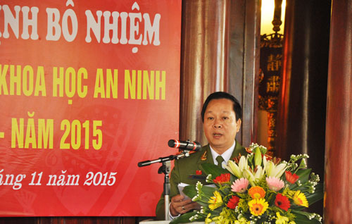 Lễ công bố và trao quyết định bổ nhiệm chức danh Giáo sư, Phó Giáo sư ngành Khoa học an ninh 2015